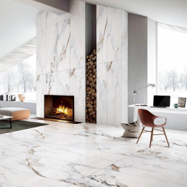 1200x600 Carrara Gold Polished Porcelain Tile